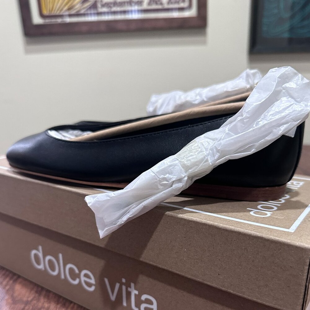 Dolce Vita Women's Ballet Flats Black Leather - Size 6.5 - Picture 14 of 16